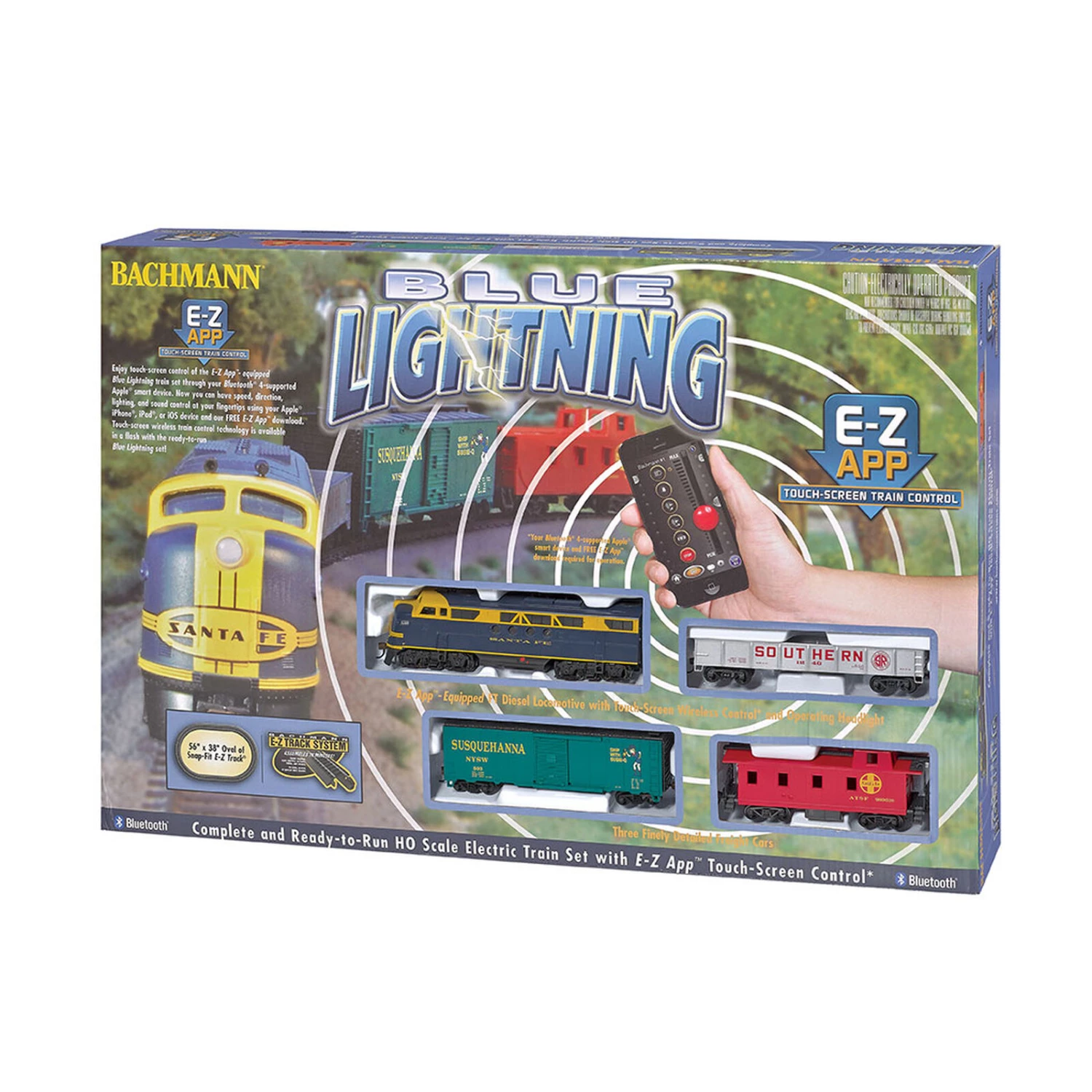 Bachmann Industries HO Blue Lightning Set with E-Z App Train Control 4 Bachmann Industries HO Blue Lightning Set with E-Z App Train Control - Image 2