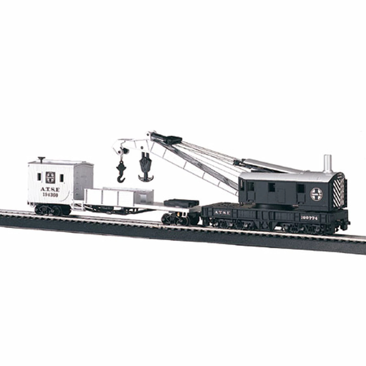 Bachmann Industries HO 250-Ton Steam Crane with Boom Tender, SF 3 Bachmann Industries HO 250-Ton Steam Crane with Boom Tender, SF