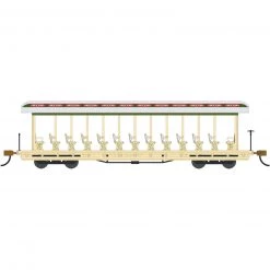 Bachmann Industries HO Open Excursion Car Amusement Park Cream Olive