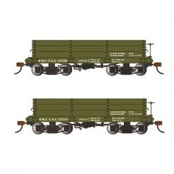 Bachmann Industries O SP On30 18' LowSide Gon US Quartermaster #121235 & 121247, Green