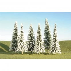 Bachmann Industries Scenescapes Pine Trees with Snow, 8-10" (3)