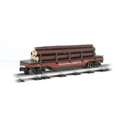 Bachmann Industries O-27 Williams Operating Log Dump Car, Yellow Pine