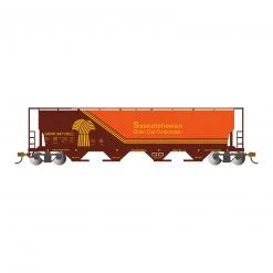 Bachmann Industries HO 4-Bay Cylindrical Hopper with FRED, SKNX Brown & Orange